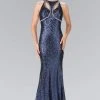 Elizabeth K - GL2217 Sequined Halter Neck Trumpet Dress