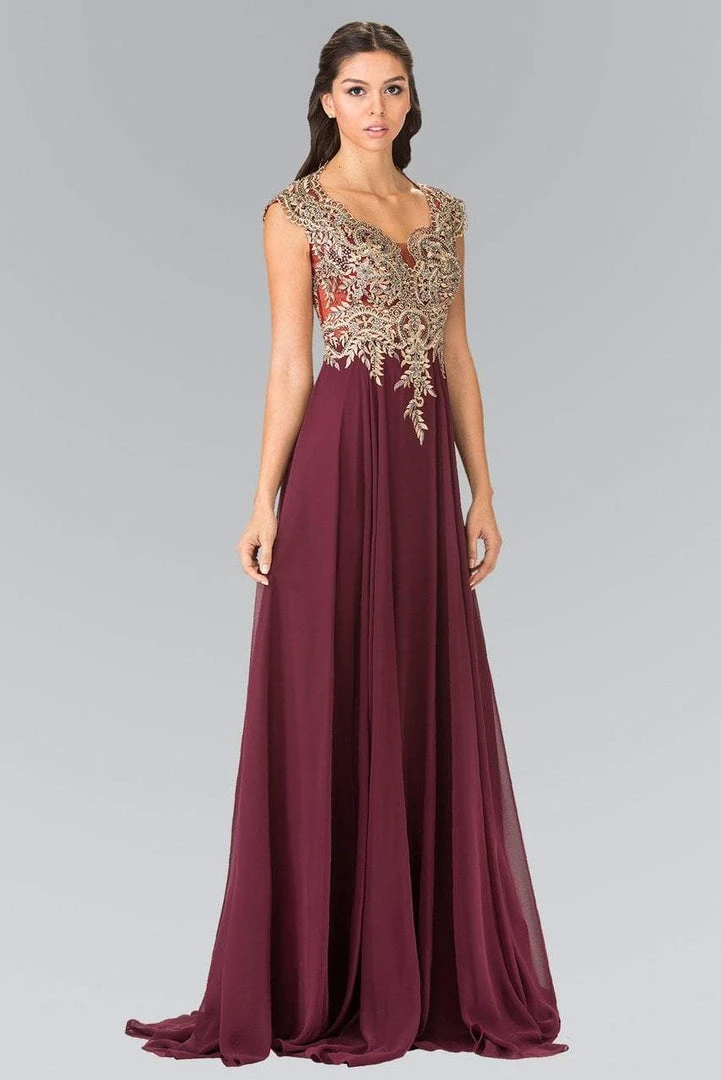 Elizabeth K - GL2229 Gilt Embroidered Bateau A-Line Gown 7 Elizabeth K - GL2229 Gilt Embroidered Bateau A-Line Gown