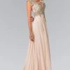 Elizabeth K - GL2229 Gilt Embroidered Bateau A-Line Gown