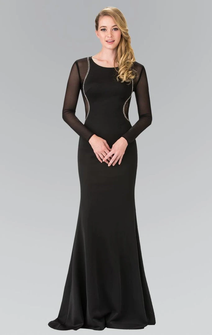 Elizabeth K - GL2284 Beaded Scoop Neck Rome Jersey Sheath Dress 5 Elizabeth K - GL2284 Beaded Scoop Neck Rome Jersey Sheath Dress