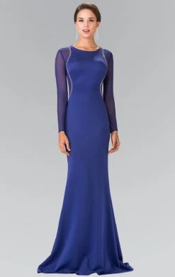 Elizabeth K - GL2284 Beaded Scoop Neck Rome Jersey Sheath Dress 12 Elizabeth K - GL2284 Beaded Scoop Neck Rome Jersey Sheath Dress