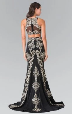 Elizabeth K - GL2296 Embellished High Neck Rome Jersey Dress 11 Elizabeth K - GL2296 Embellished High Neck Rome Jersey Dress