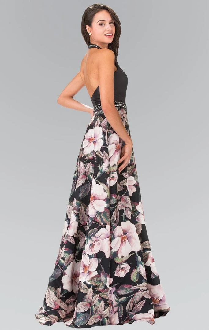 Elizabeth K - GL2302 Long Halter Floral Gown 6 Elizabeth K - GL2302 Long Halter Floral Gown