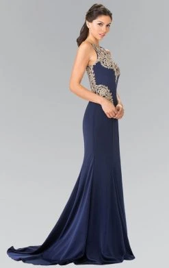 Elizabeth K - GL2312 Embellished Scoop Neck Rome Trumpet Dress 13 Elizabeth K - GL2312 Embellished Scoop Neck Rome Trumpet Dress