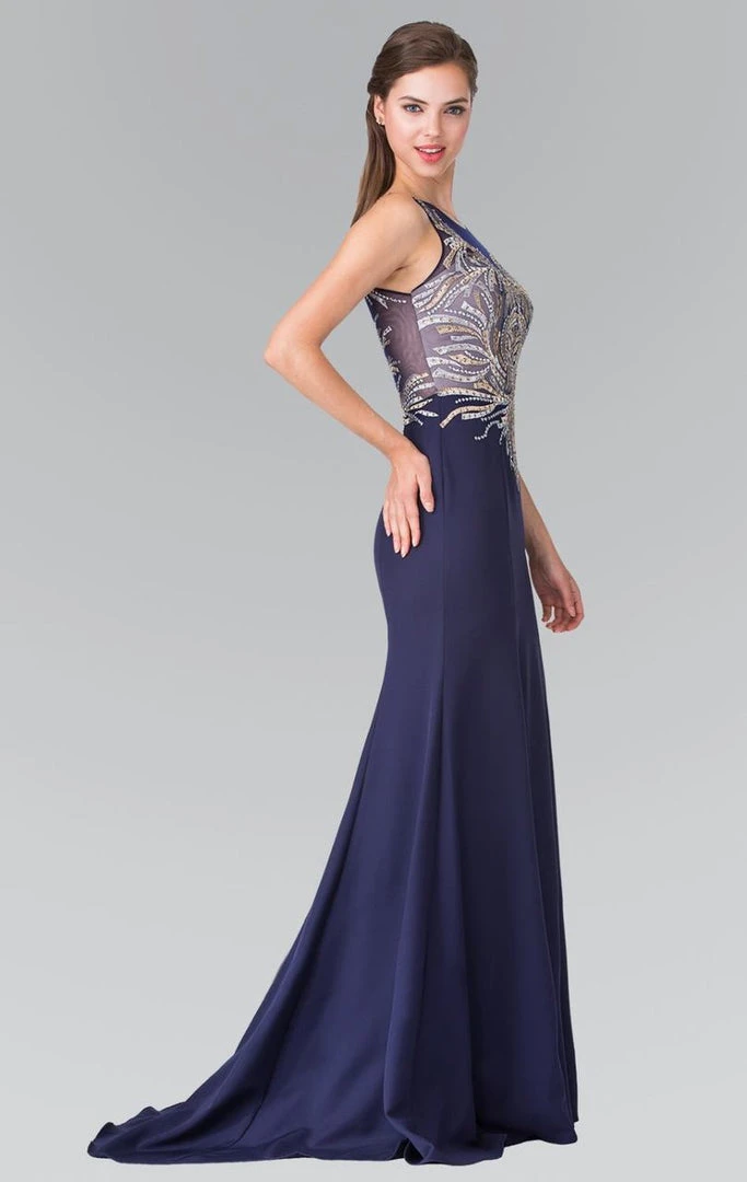 Elizabeth K - GL2323 Embellished Scoop Neck Rome Trumpet Dress 8 Elizabeth K - GL2323 Embellished Scoop Neck Rome Trumpet Dress
