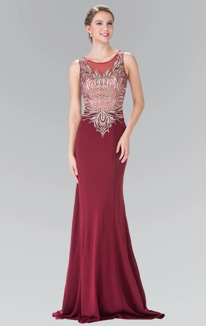 Elizabeth K - GL2323 Embellished Scoop Neck Rome Trumpet Dress 5 Elizabeth K - GL2323 Embellished Scoop Neck Rome Trumpet Dress