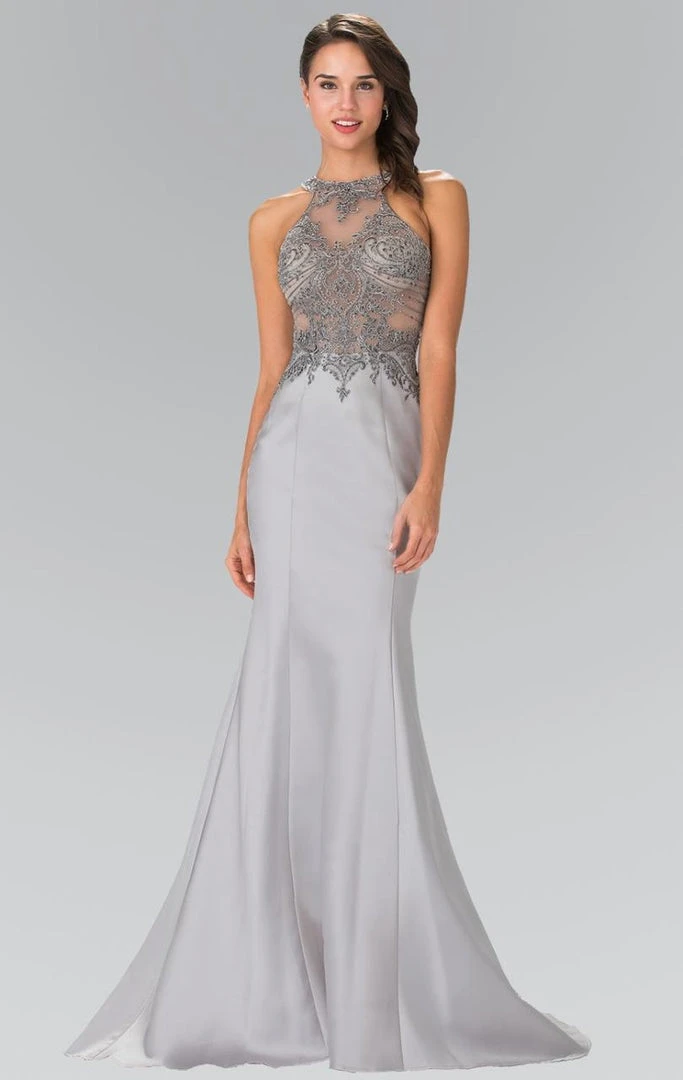 Elizabeth K - GL2325 Embellished High Neck Jersey Trumpet Dress 7 Elizabeth K - GL2325 Embellished High Neck Jersey Trumpet Dress