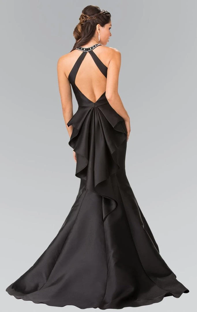 Elizabeth K - GL2353 Beaded High Neck Charmeuse Mermaid Gown 4 Elizabeth K - GL2353 Beaded High Neck Charmeuse Mermaid Gown