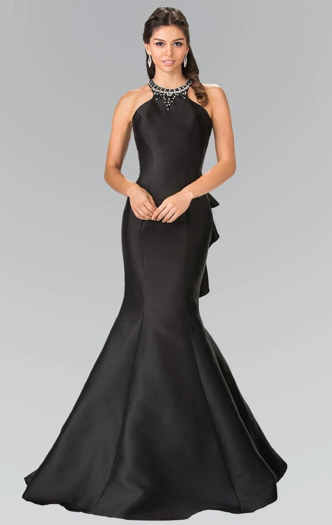 Elizabeth K - GL2353 Beaded High Neck Charmeuse Mermaid Gown 3 Elizabeth K - GL2353 Beaded High Neck Charmeuse Mermaid Gown