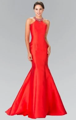 Elizabeth K - GL2353 Beaded High Neck Charmeuse Mermaid Gown 10 Elizabeth K - GL2353 Beaded High Neck Charmeuse Mermaid Gown