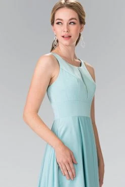 Elizabeth K - GL2365 Sleek Scoop Neck Long A-line Dress