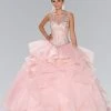 Elizabeth K - GL2378 Beaded Illusion Sweetheart Ballgown With Bolero
