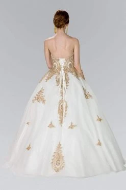 Elizabeth K - GL2379 Strapless Sweetheart Gilt Lace Ballgown 12 Elizabeth K - GL2379 Strapless Sweetheart Gilt Lace Ballgown