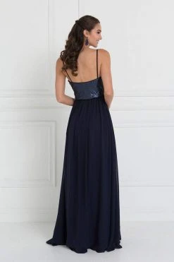 Elizabeth K - GL2416 Sequined Sweetheart Chiffon A-line Dress