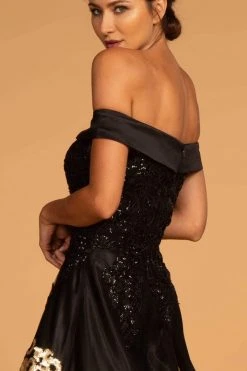 Elizabeth K - GL2542 Sequin Embellished Off-Shoulder Evening Gown 9 Elizabeth K - GL2542 Sequin Embellished Off-Shoulder Evening Gown