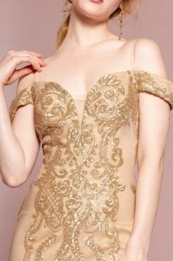 Elizabeth K - GL2552 Tulle Sequin Off Shoulder Mermaid Long Dress 22 Elizabeth K - GL2552 Tulle Sequin Off Shoulder Mermaid Long Dress