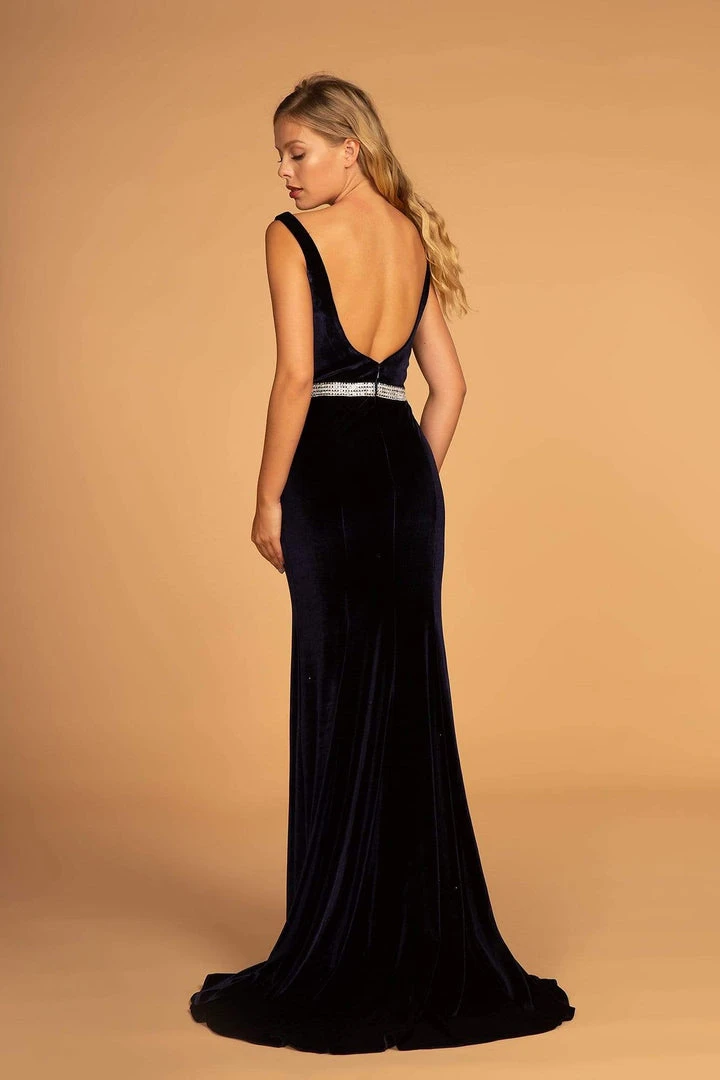 Elizabeth K - GL2559 Low Scoop Back Sleeveless V-Neck Velvet Gown 11 Elizabeth K - GL2559 Low Scoop Back Sleeveless V-Neck Velvet Gown