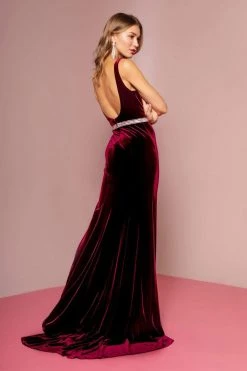 Elizabeth K - GL2559 Low Scoop Back Sleeveless V-Neck Velvet Gown 18 Elizabeth K - GL2559 Low Scoop Back Sleeveless V-Neck Velvet Gown