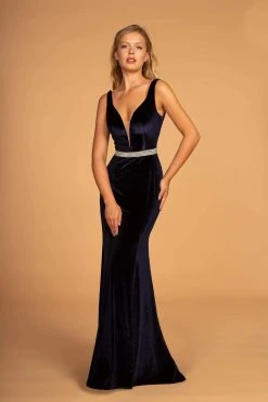 Elizabeth K - GL2559 Low Scoop Back Sleeveless V-Neck Velvet Gown 20 Elizabeth K - GL2559 Low Scoop Back Sleeveless V-Neck Velvet Gown