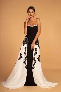 Elizabeth K - GL2582 Two Tone Embellished Sweetheart Dress
