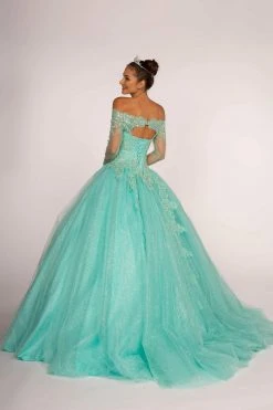 Elizabeth K - GL2603 Crystal Embellished Off-Shoulder Ballgown