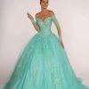 Elizabeth K - GL2603 Crystal Embellished Off-Shoulder Ballgown 2 Elizabeth K - GL2603 Crystal Embellished Off-Shoulder Ballgown