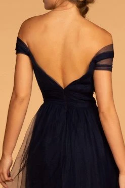 Elizabeth K - GL2610 Cold Shoulder Sweetheart Neck Tulle A-Line Gown