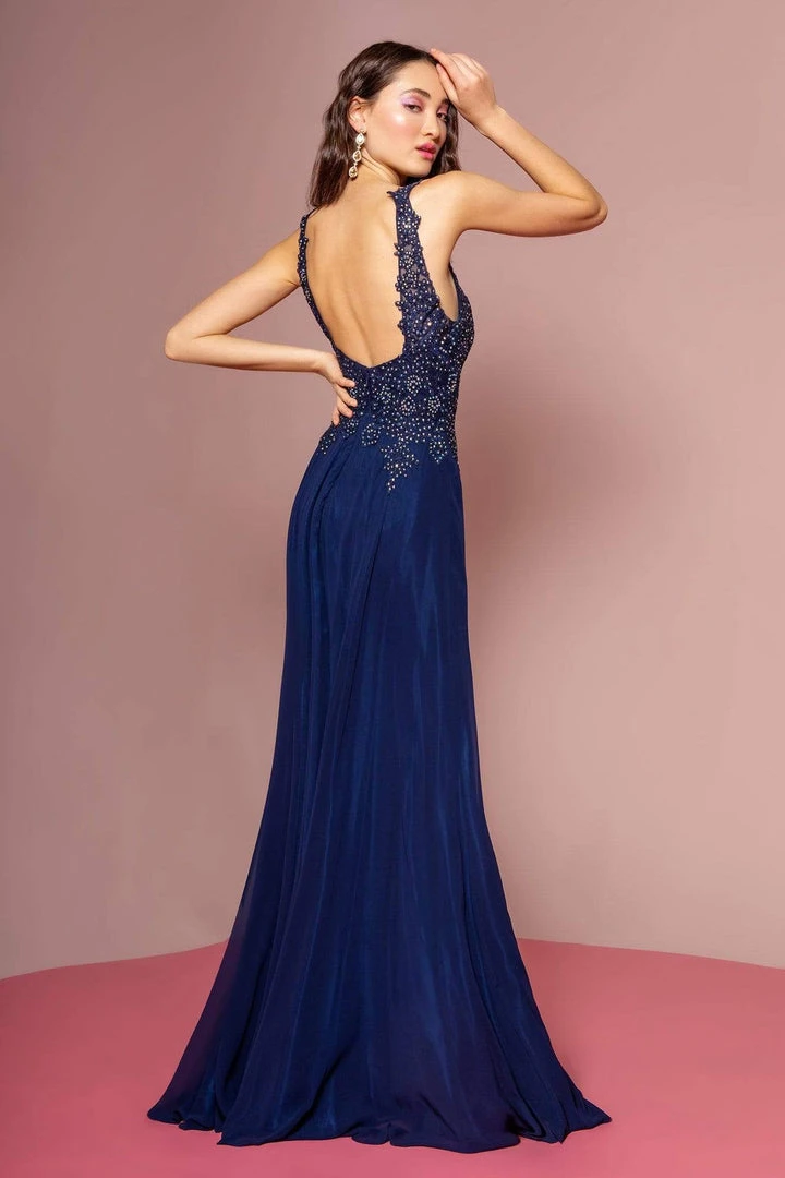 Elizabeth K - GL2690 Illusion Embroidery Appliqued A-Line Dress 8 Elizabeth K - GL2690 Illusion Embroidery Appliqued A-Line Dress