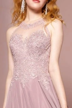 Elizabeth K - GL2690 Illusion Embroidery Appliqued A-Line Dress 12 Elizabeth K - GL2690 Illusion Embroidery Appliqued A-Line Dress