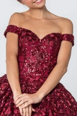Elizabeth K - GL2803 Sequined Off-Shoulder Ballgown