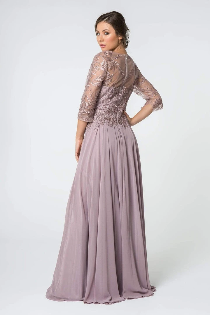 Elizabeth K - GL2810 Embroidered Bateau Chiffon A-line Gown 6 Elizabeth K - GL2810 Embroidered Bateau Chiffon A-line Gown