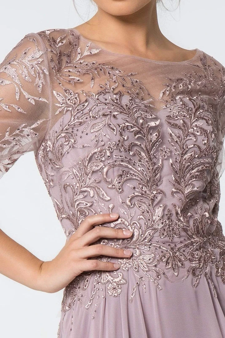 Elizabeth K - GL2810 Embroidered Bateau Chiffon A-line Gown 7 Elizabeth K - GL2810 Embroidered Bateau Chiffon A-line Gown