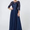 Elizabeth K - GL2810 Embroidered Bateau Chiffon A-line Gown