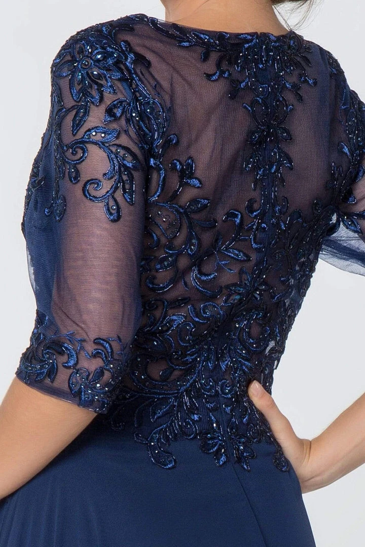 Elizabeth K - GL2812 Embroidered Illusion Bateau A-Line Dress 20 Elizabeth K - GL2812 Embroidered Illusion Bateau A-Line Dress