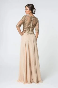 Elizabeth K - GL2812 Embroidered Illusion Bateau A-Line Dress 28 Elizabeth K - GL2812 Embroidered Illusion Bateau A-Line Dress