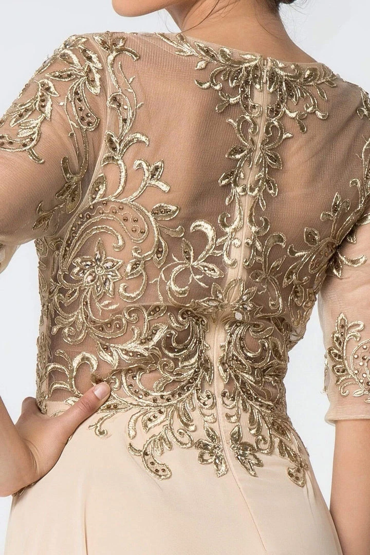 Elizabeth K - GL2812 Embroidered Illusion Bateau A-Line Dress 12 Elizabeth K - GL2812 Embroidered Illusion Bateau A-Line Dress