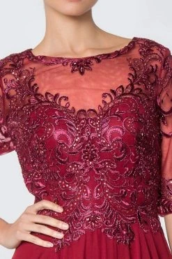 Elizabeth K - GL2812 Embroidered Illusion Bateau A-Line Dress 21 Elizabeth K - GL2812 Embroidered Illusion Bateau A-Line Dress