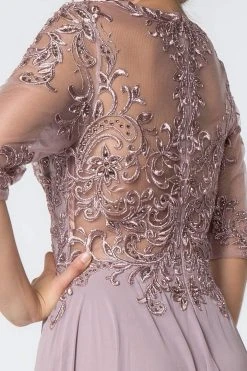 Elizabeth K - GL2812 Embroidered Illusion Bateau A-Line Dress 33 Elizabeth K - GL2812 Embroidered Illusion Bateau A-Line Dress