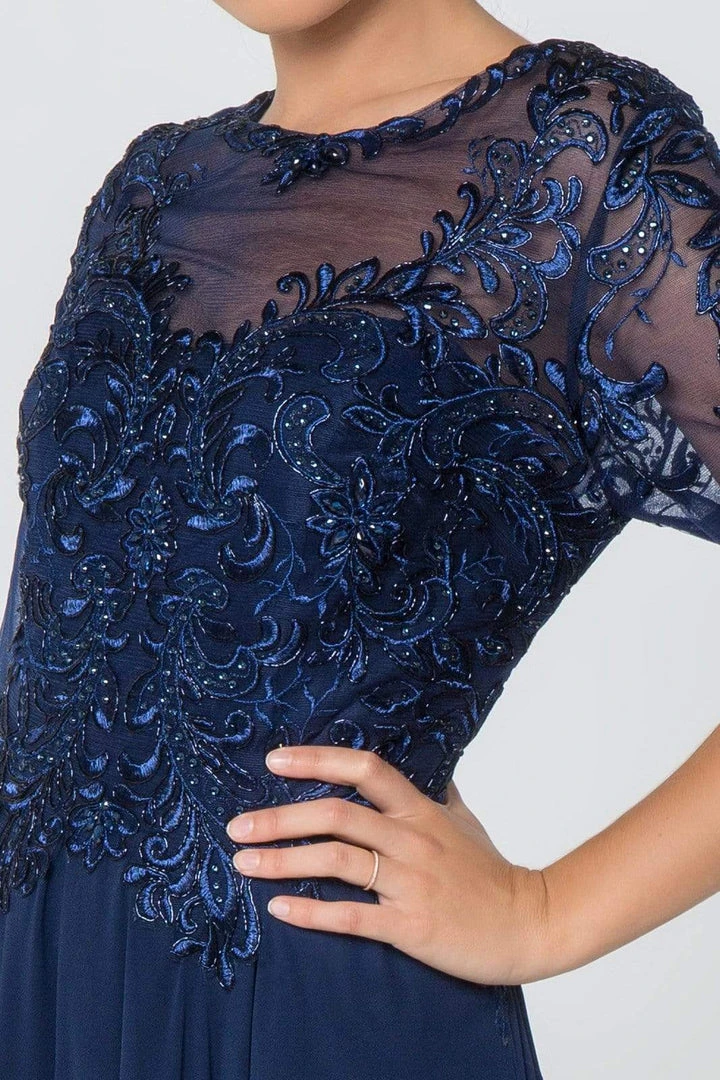 Elizabeth K - GL2812 Embroidered Illusion Bateau A-Line Dress 7 Elizabeth K - GL2812 Embroidered Illusion Bateau A-Line Dress