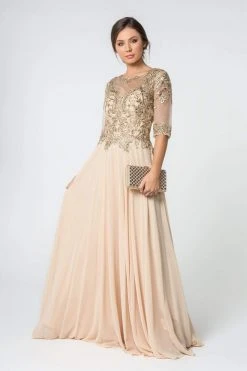 Elizabeth K - GL2812 Embroidered Illusion Bateau A-Line Dress 26 Elizabeth K - GL2812 Embroidered Illusion Bateau A-Line Dress