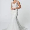 Elizabeth K - GL2815 Embroidered V-Neck Mermaid Wedding Dress