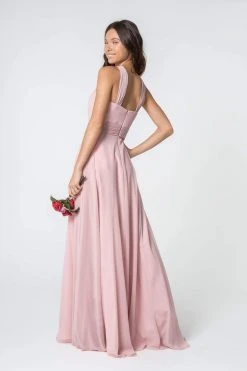 Elizabeth K - GL2816 Knotted Halter Bodice Chiffon A-Line Dress 24 Elizabeth K - GL2816 Knotted Halter Bodice Chiffon A-Line Dress