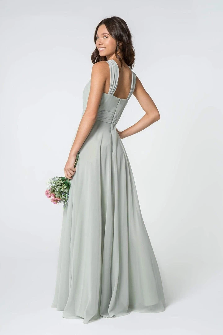 Elizabeth K - GL2816 Knotted Halter Bodice Chiffon A-Line Dress 10 Elizabeth K - GL2816 Knotted Halter Bodice Chiffon A-Line Dress