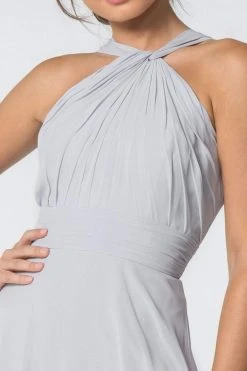 Elizabeth K - GL2816 Knotted Halter Bodice Chiffon A-Line Dress 31 Elizabeth K - GL2816 Knotted Halter Bodice Chiffon A-Line Dress
