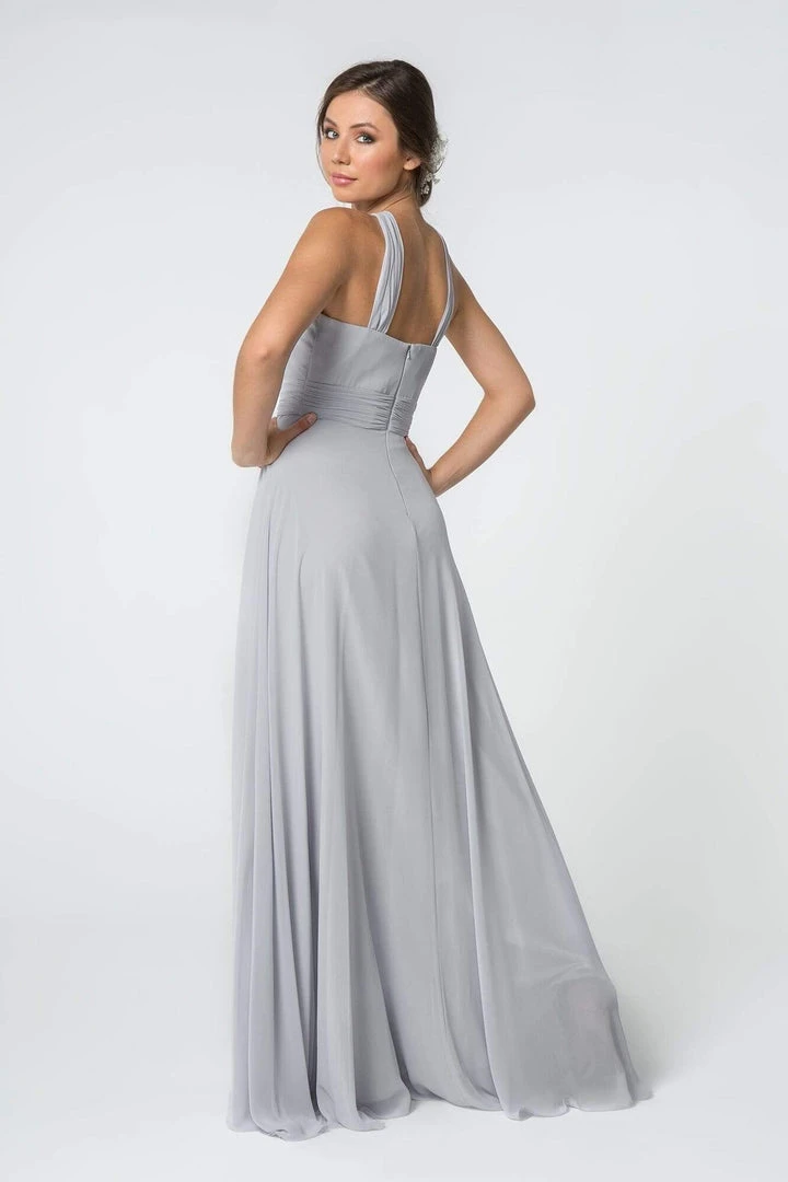 Elizabeth K - GL2816 Knotted Halter Bodice Chiffon A-Line Dress 14 Elizabeth K - GL2816 Knotted Halter Bodice Chiffon A-Line Dress