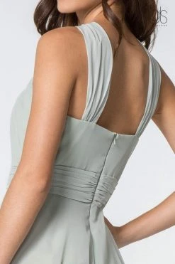 Elizabeth K - GL2816 Knotted Halter Bodice Chiffon A-Line Dress 28 Elizabeth K - GL2816 Knotted Halter Bodice Chiffon A-Line Dress