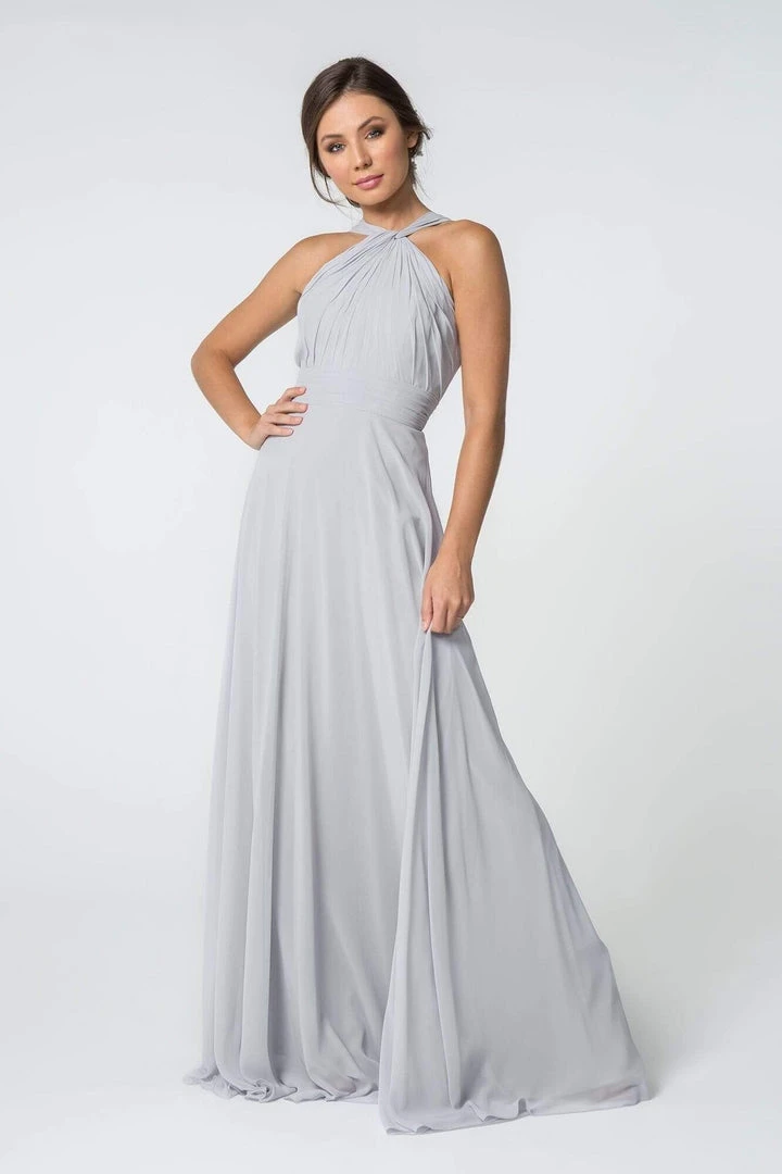 Elizabeth K - GL2816 Knotted Halter Bodice Chiffon A-Line Dress 13 Elizabeth K - GL2816 Knotted Halter Bodice Chiffon A-Line Dress