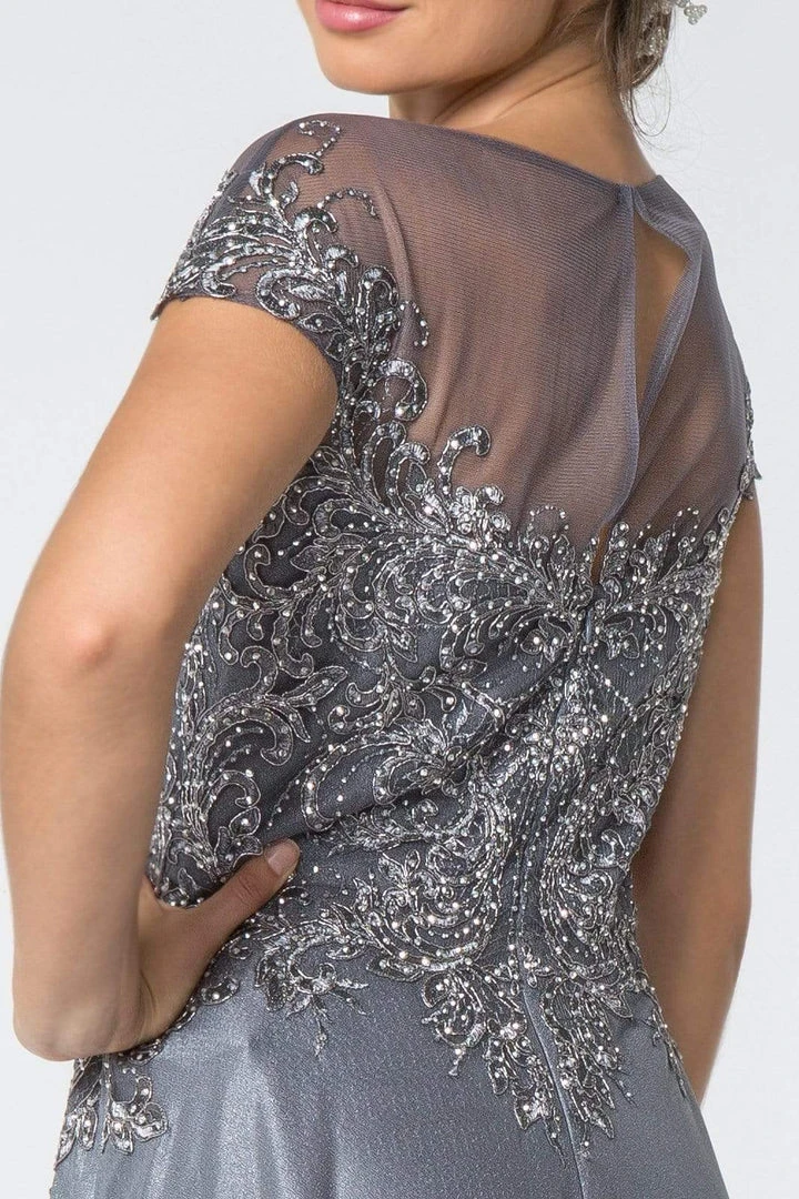 Elizabeth K - GL2828 Embellished Lace Bateau Chiffon A-line Gown 12 Elizabeth K - GL2828 Embellished Lace Bateau Chiffon A-line Gown