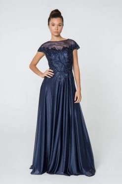 Elizabeth K - GL2828 Embellished Lace Bateau Chiffon A-line Gown 16 Elizabeth K - GL2828 Embellished Lace Bateau Chiffon A-line Gown