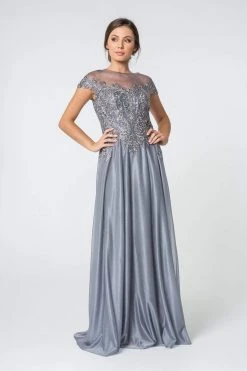 Elizabeth K - GL2828 Embellished Lace Bateau Chiffon A-line Gown 18 Elizabeth K - GL2828 Embellished Lace Bateau Chiffon A-line Gown